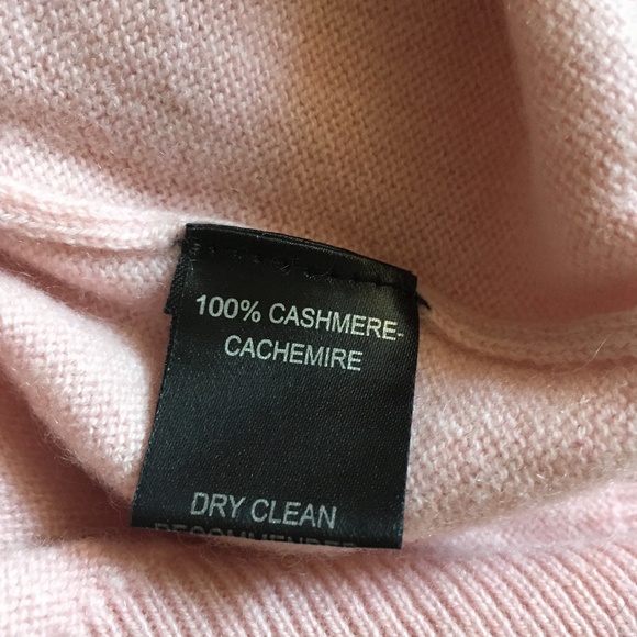 Vintage 100% Cashmere Pink Mock Neck Crop Sweater M - Picture 3 of 3